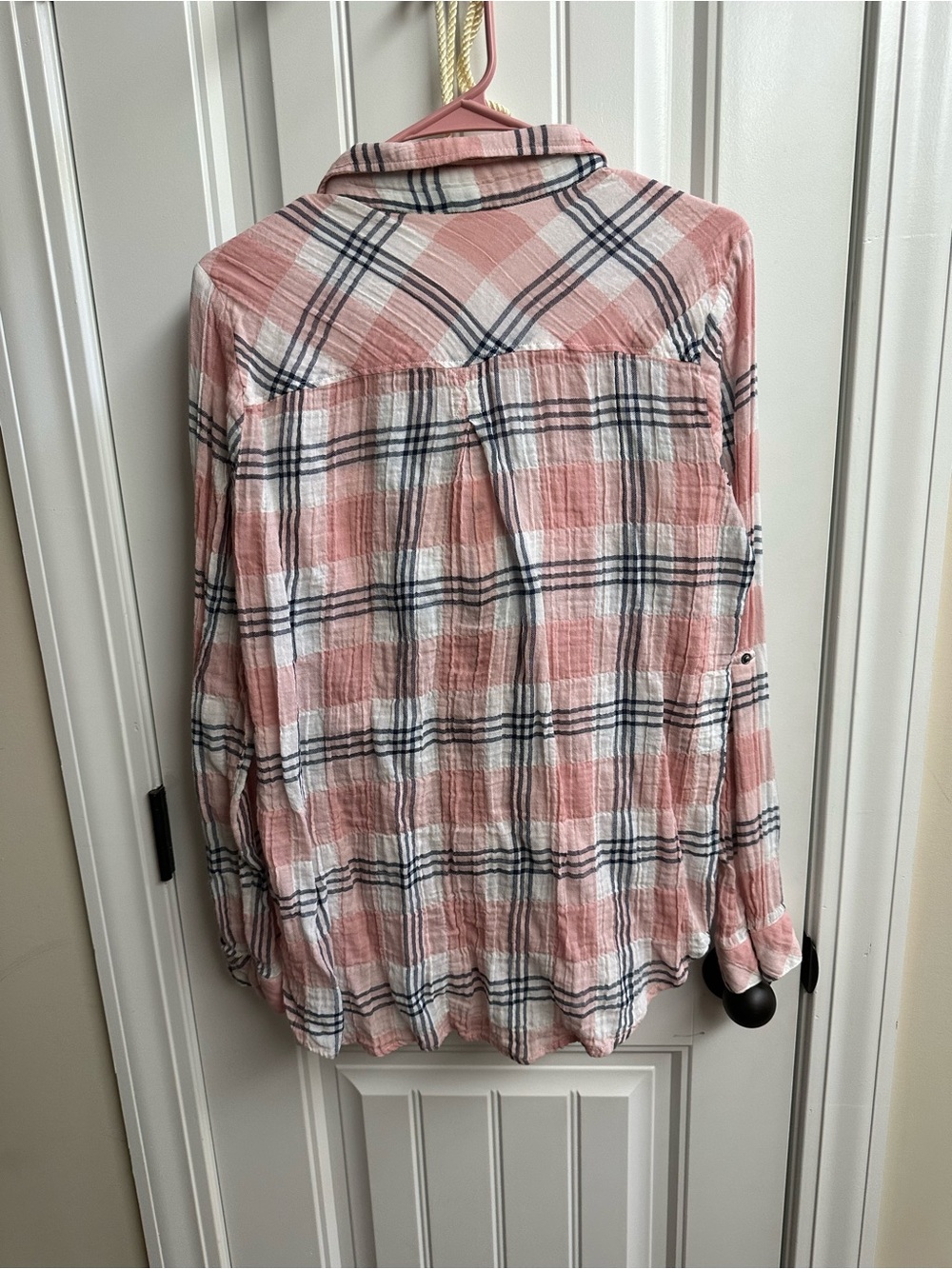 Kut from the Kloth Pink Plaid Button-Up Shirt an Blue Plaid 2 for the price of 1 - Picture 4 of 7